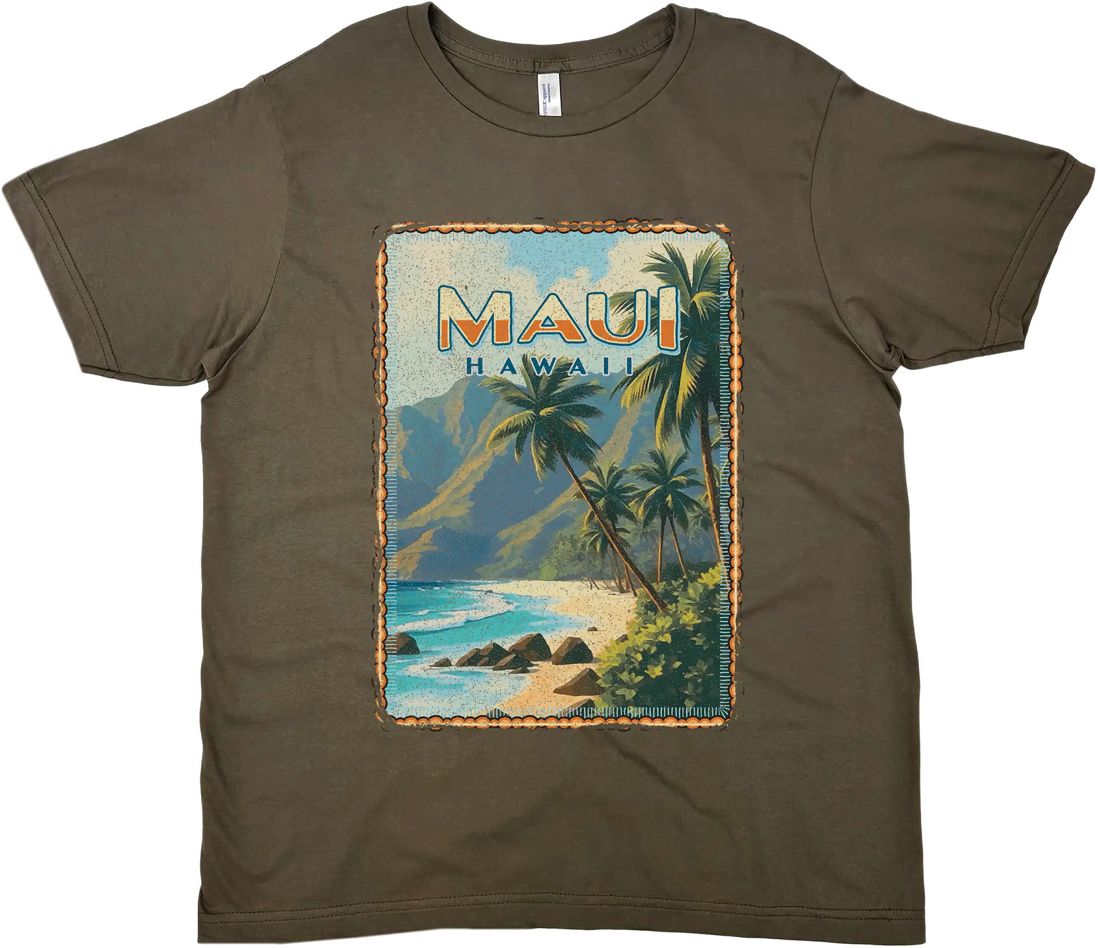 MAUI HAWAII VINTAGE BLUE SOLID TEE