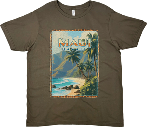 MAUI HAWAII VINTAGE BLUE SOLID TEE