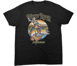 WHITE RIVER ARKANSAS BUCKIN BROWN SOLID TEE