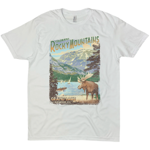 ROCKY MOUNTAINS GRAND LAKE COLORADO SOLID TEE