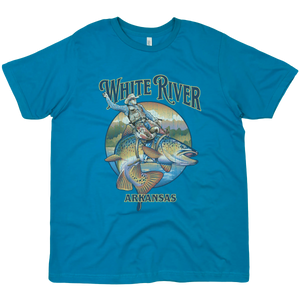 WHITE RIVER ARKANSAS BUCKIN BROWN SOLID TEE