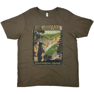 YELLOWSTONE NATIONAL PARK FALLS GRIZZLY SOLID TEE