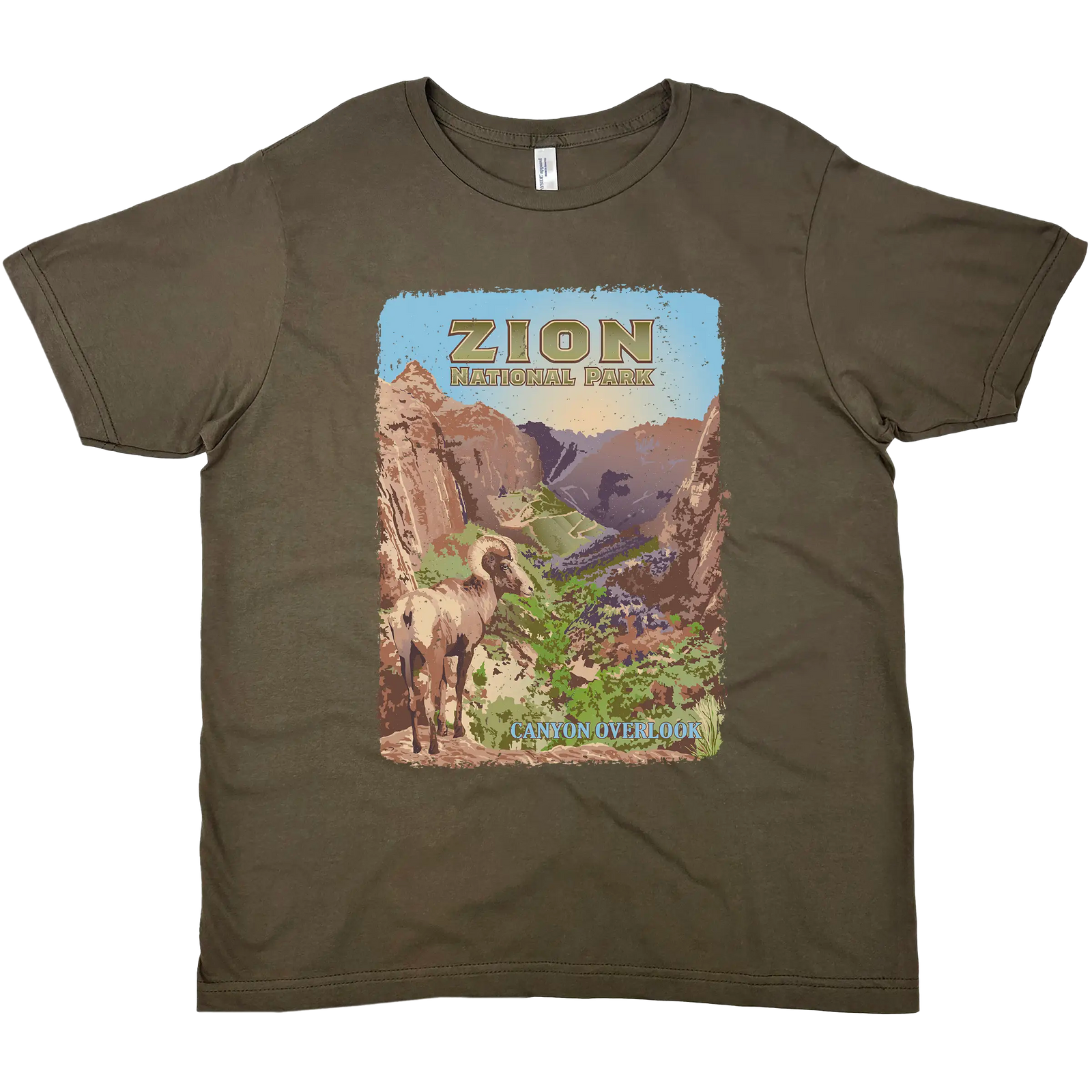 ZION NATIONAL PARK CANYON OVERLOOK SOLID TEE