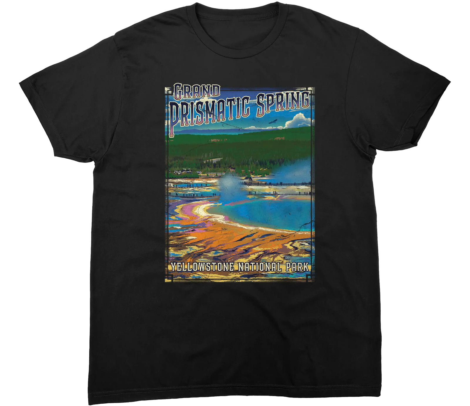 GRAND PRISMATIC SPRING YELLOWSTONE NATIONAL PARK SOLID TEE