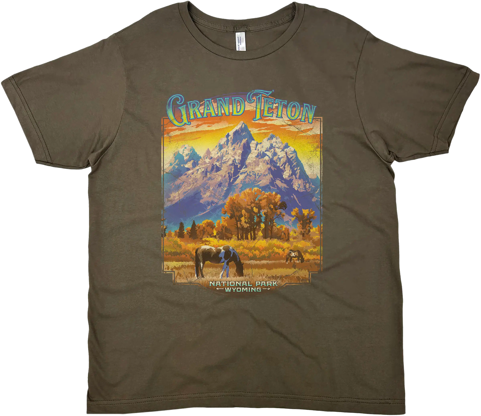 GRAND TETON NATIONAL PARK FALL HORSE SOLID TEE