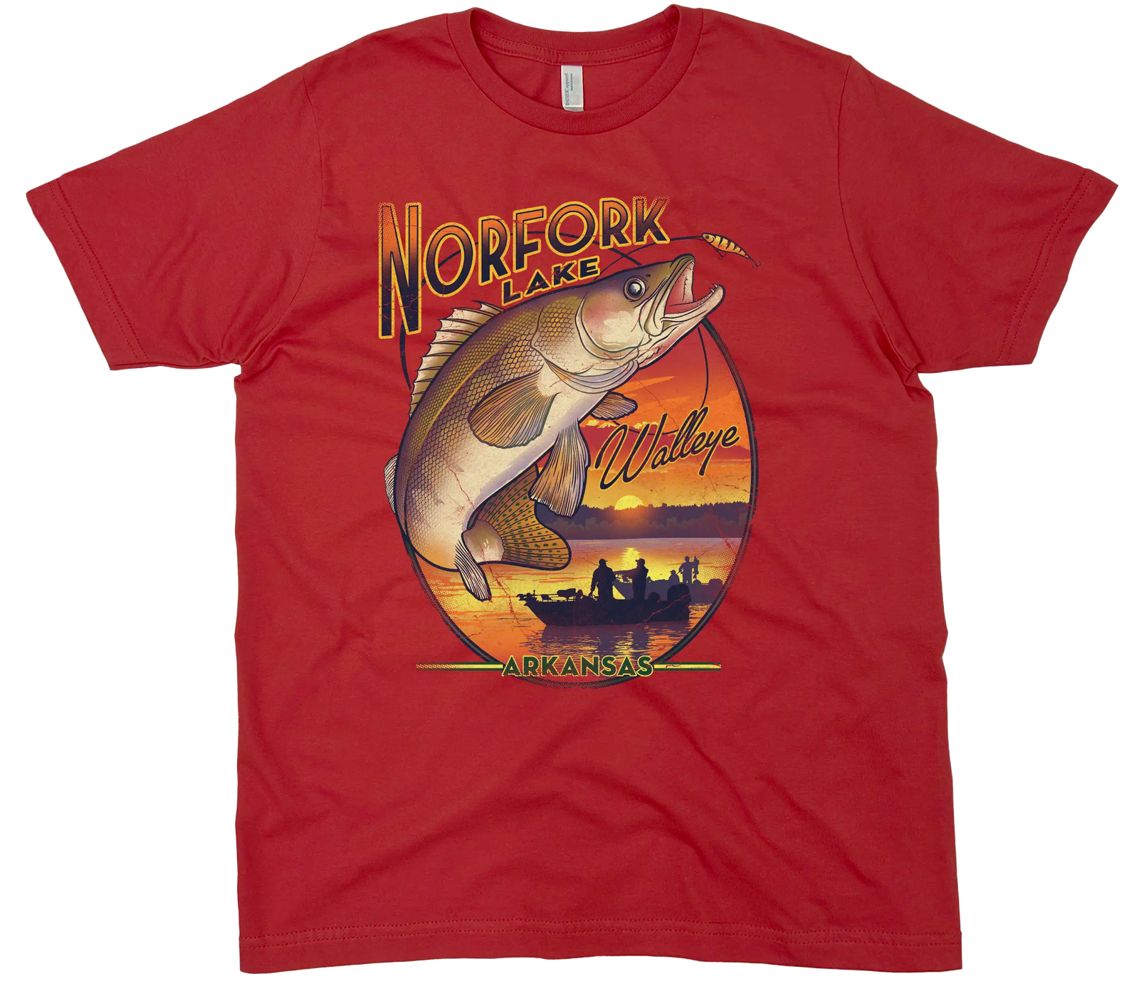 LAKE NORFORK WALLEYE SOLID TEE
