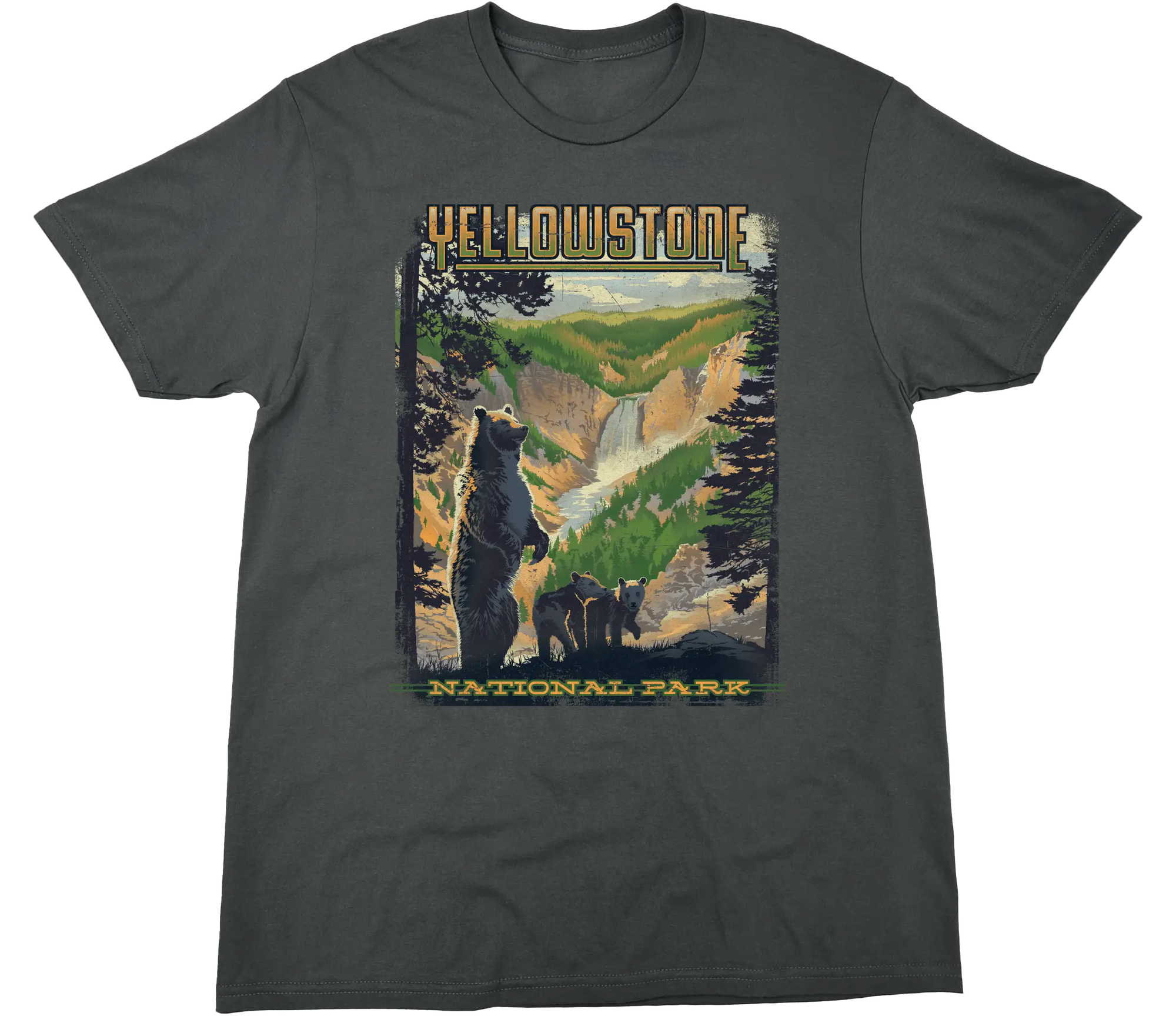YELLOWSTONE FALLS GRIZZLY SOLID TEE