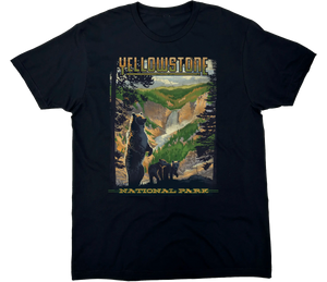 YELLOWSTONE FALLS GRIZZLY SOLID TEE