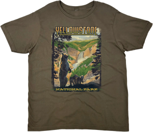 YELLOWSTONE FALLS GRIZZLY SOLID TEE
