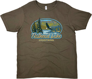 FLATHEAD LAKE MONTANA OVAL SOLID TEE