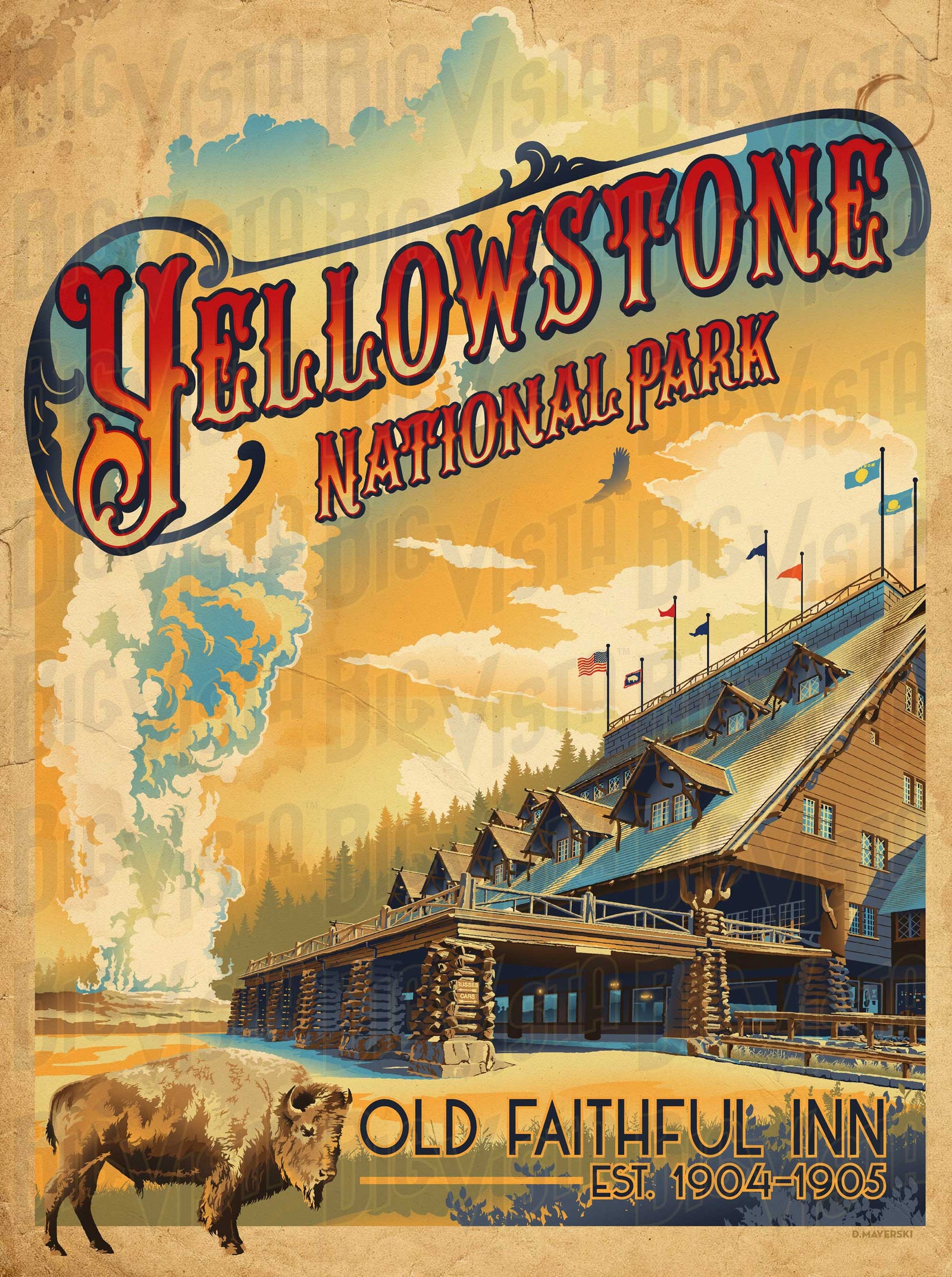 Old Faithful Inn Yellowstone National Park poster