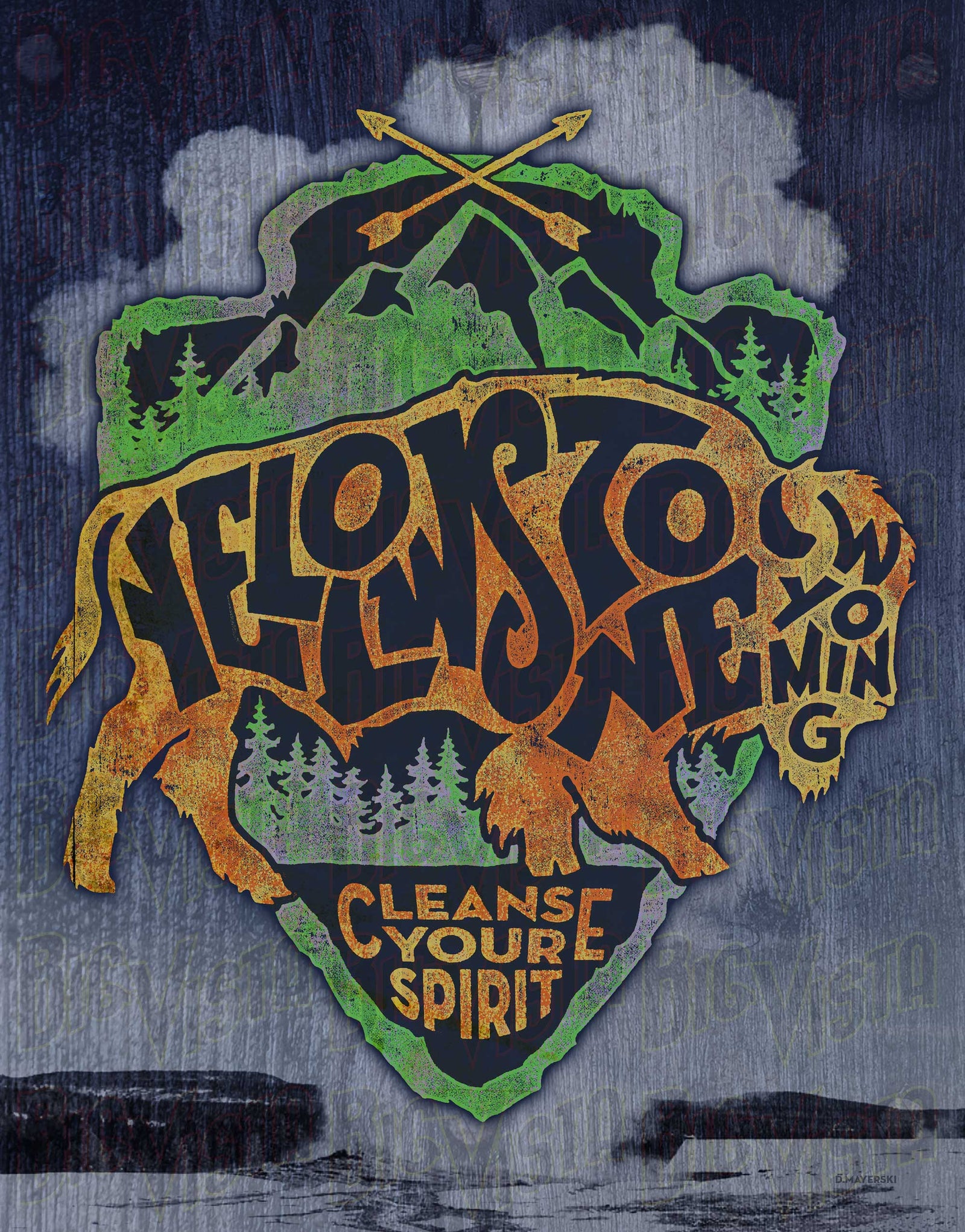 Yellowstone Cleanse Your Spirit Bison poster