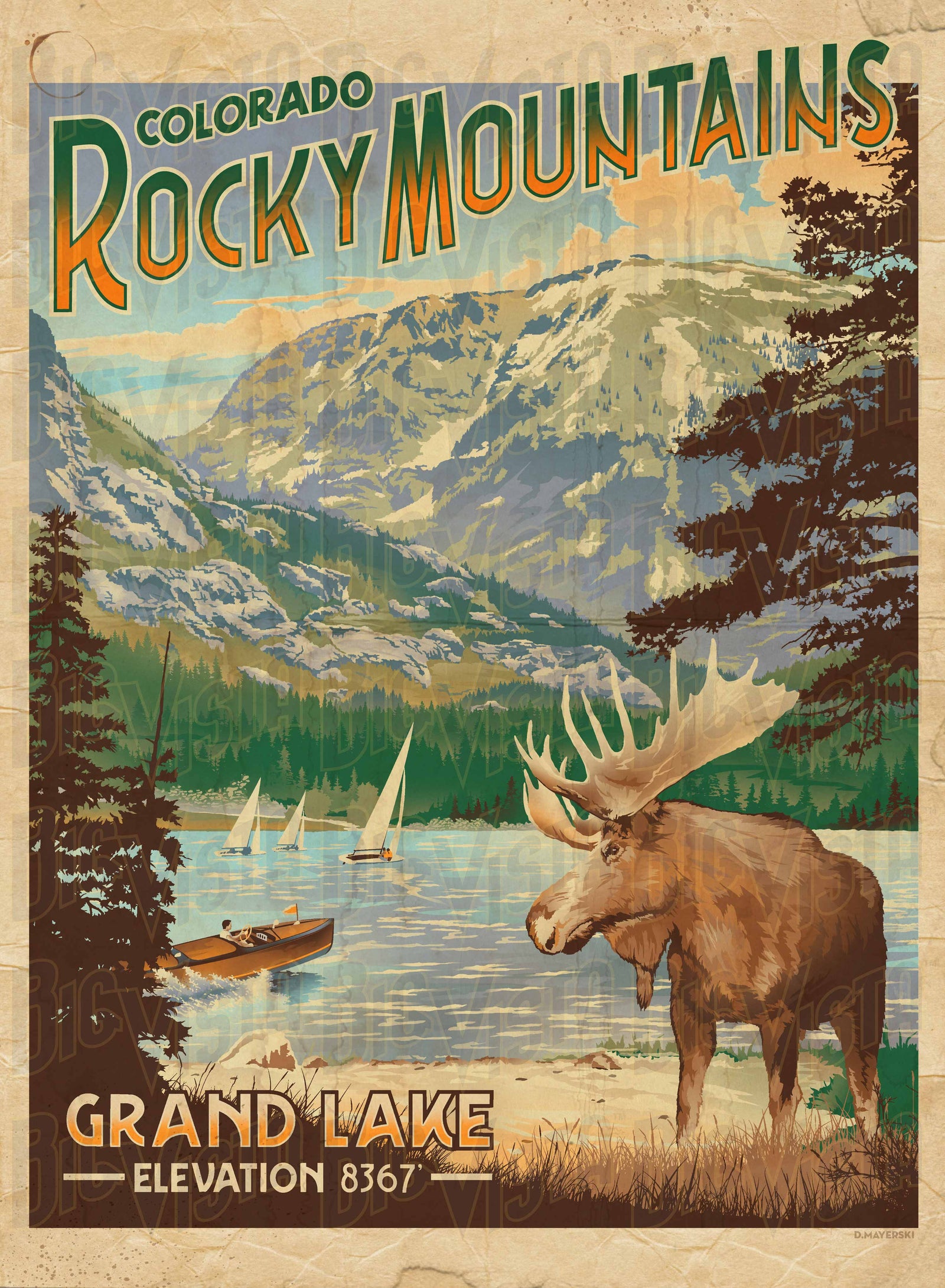 Grand Lake at Colorado Rocky Mountains poster