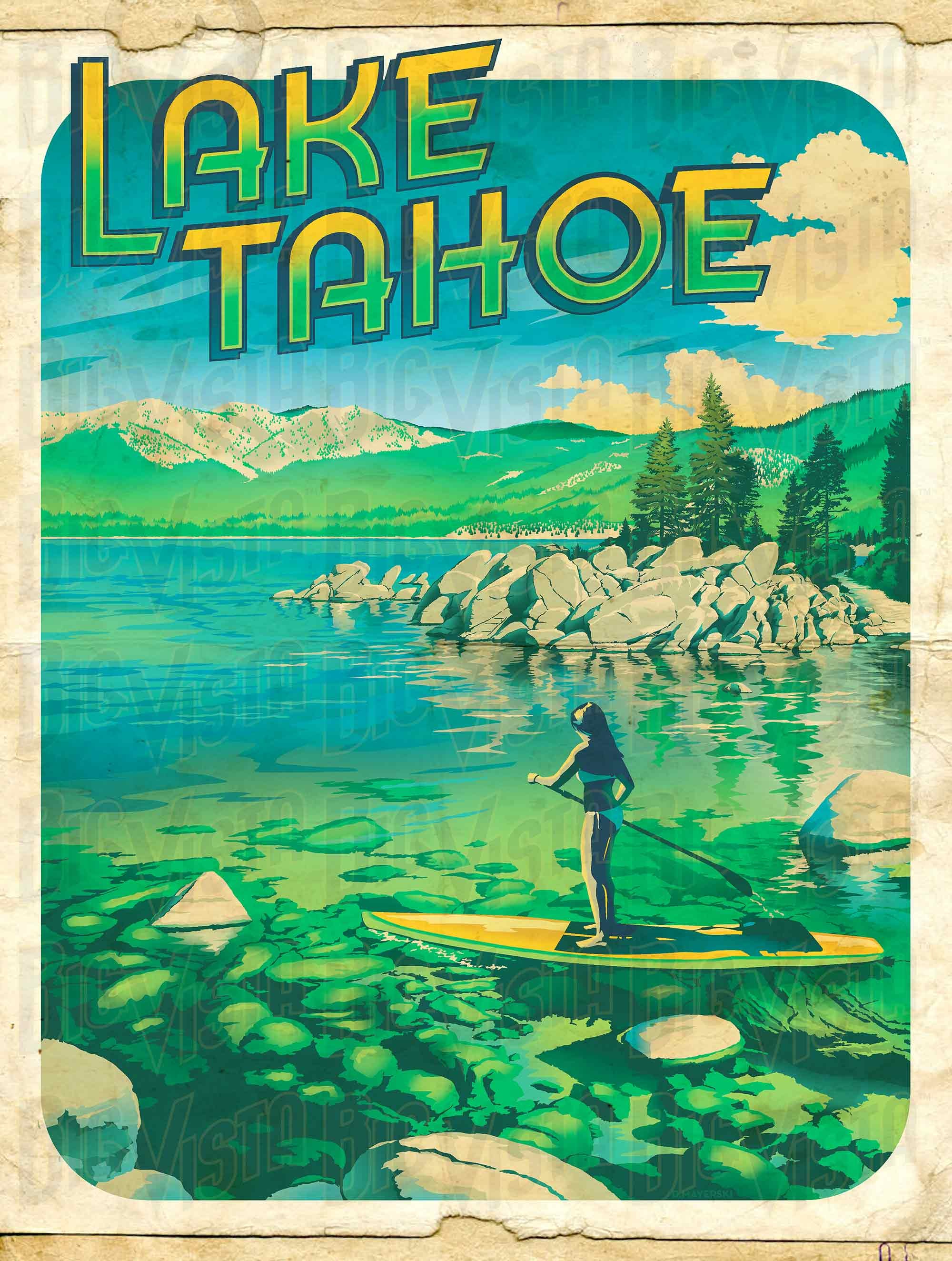 Lake Tahoe Paddle Board Poster