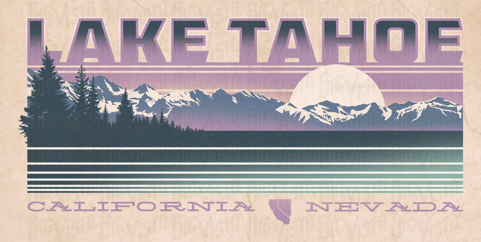 Retro Lake Tahoe Poster