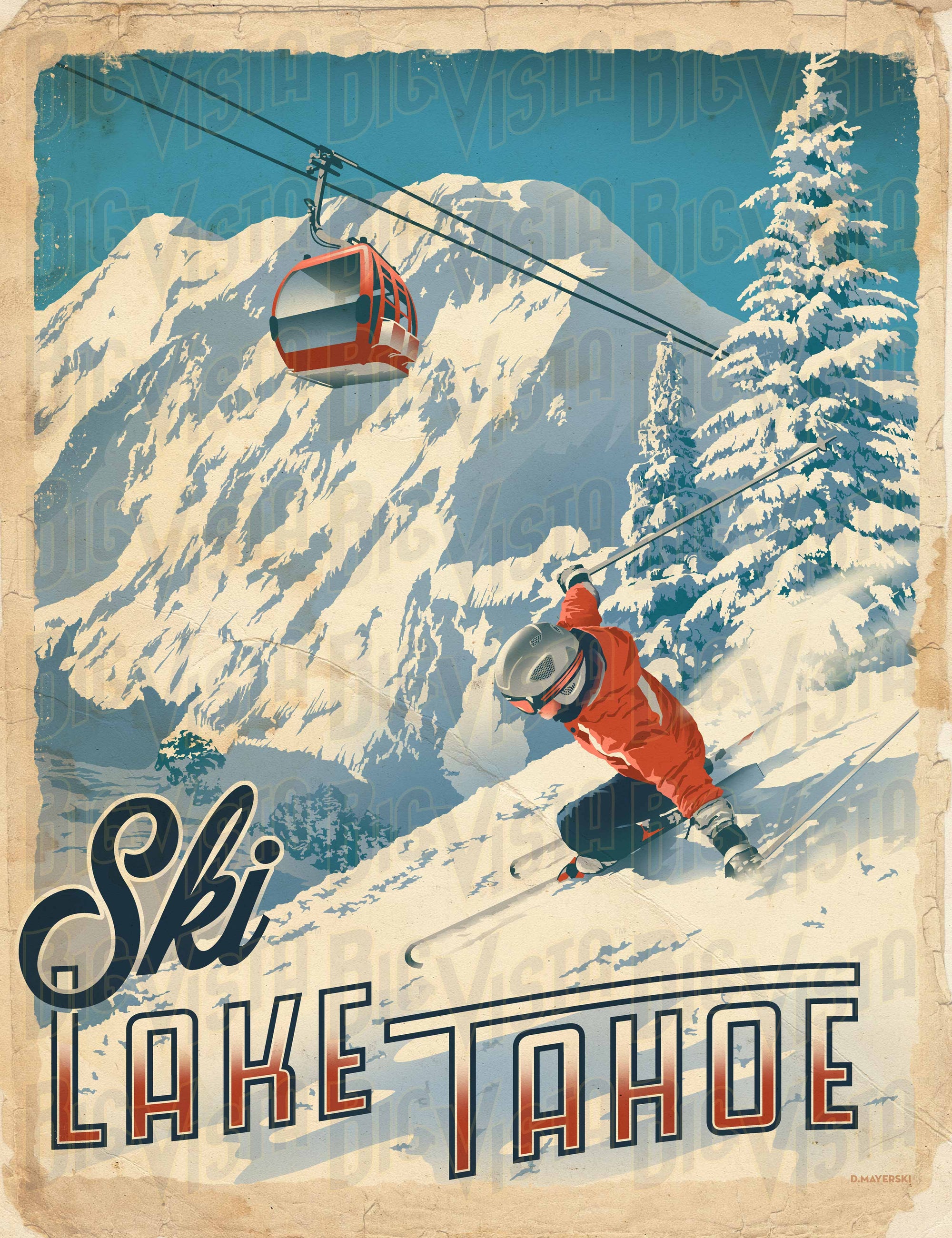 Ski Lake Tahoe poster