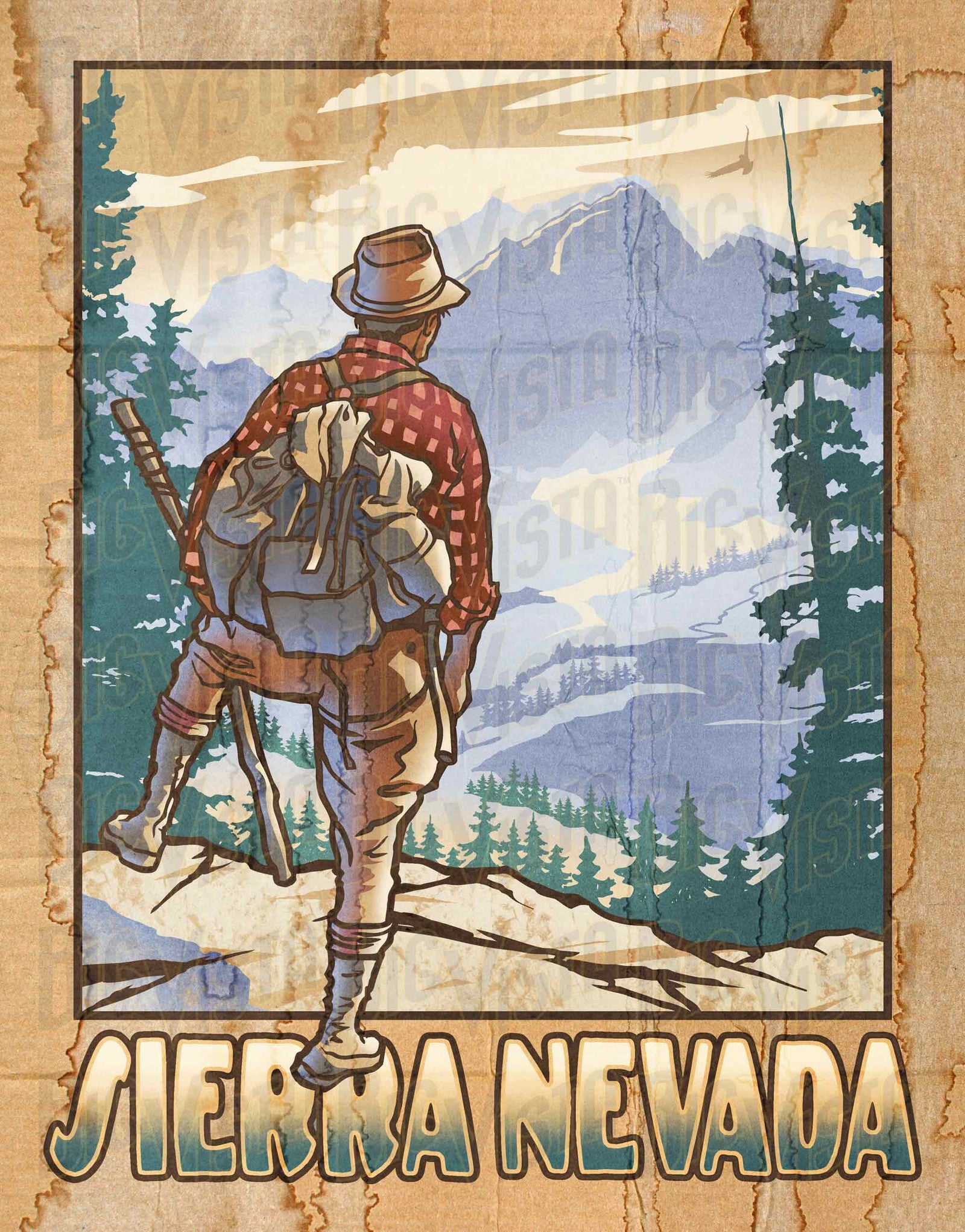 Sierra Nevada Hiker Poster