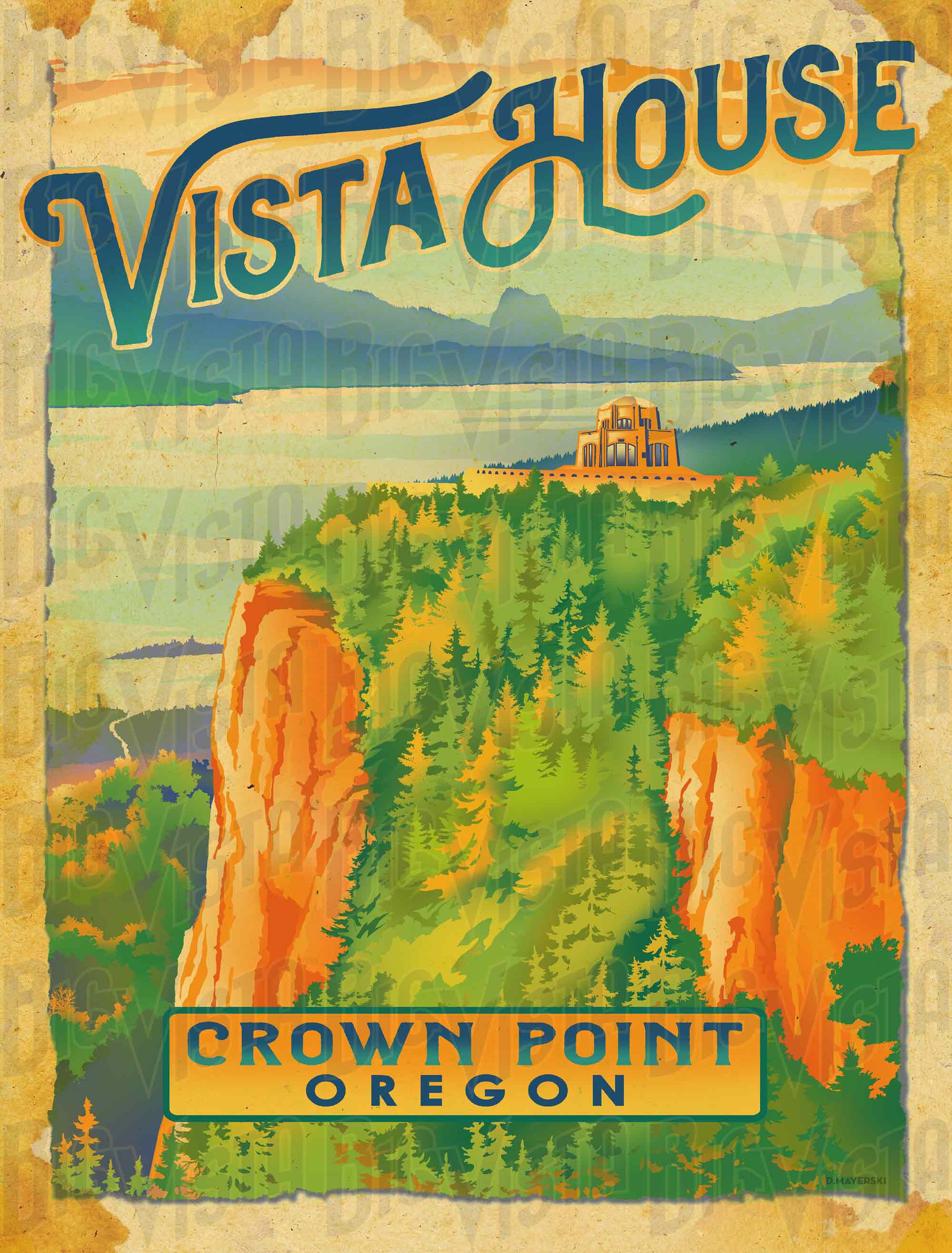 Vista House Crown Point Oregon Poster