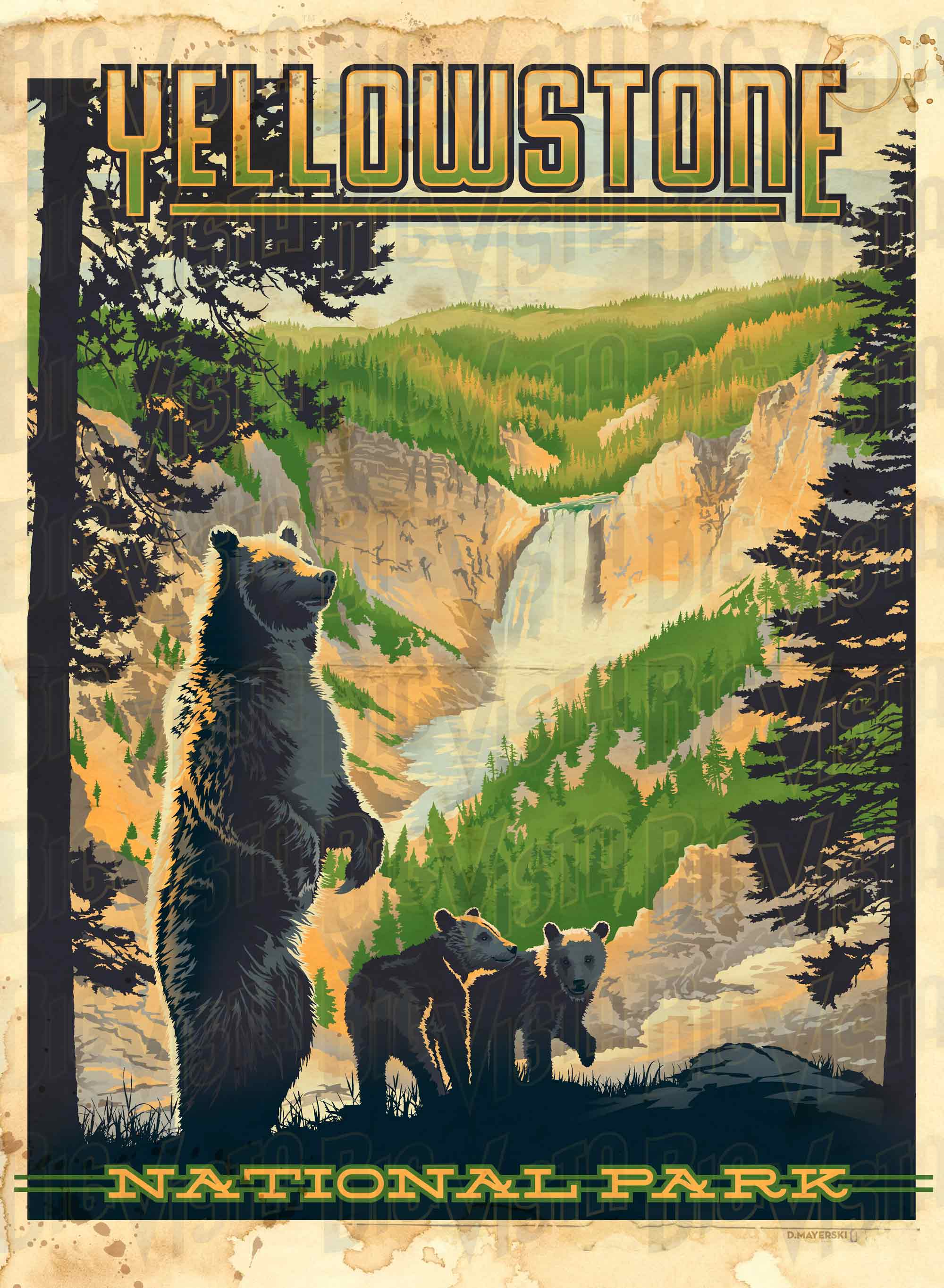 Yellowstone Falls poster